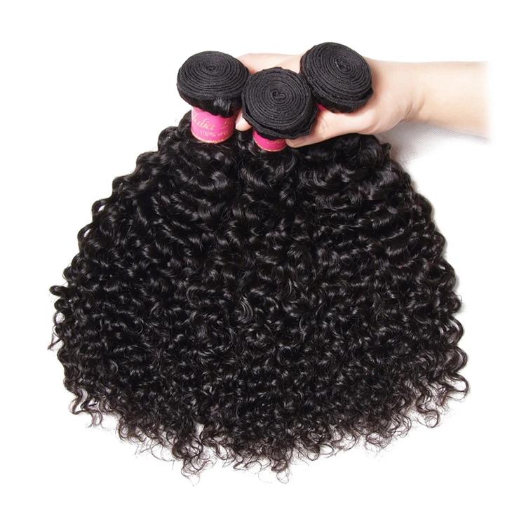 Parksonhair Deep Curly Human Hair 3 Bundles With 13*4 Lace Frontal