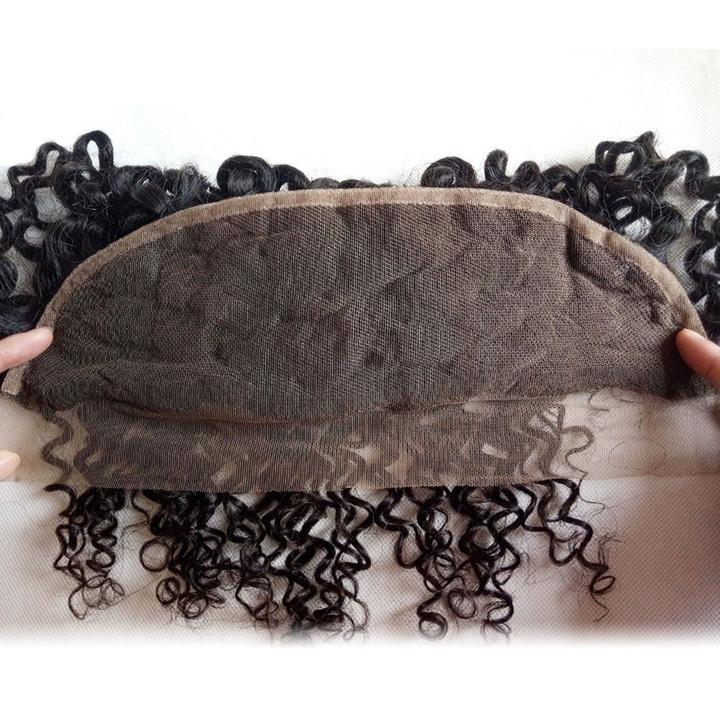 Parksonhair Deep Curly Human Hair 4 Bundles With 13*4 Lace Frontal