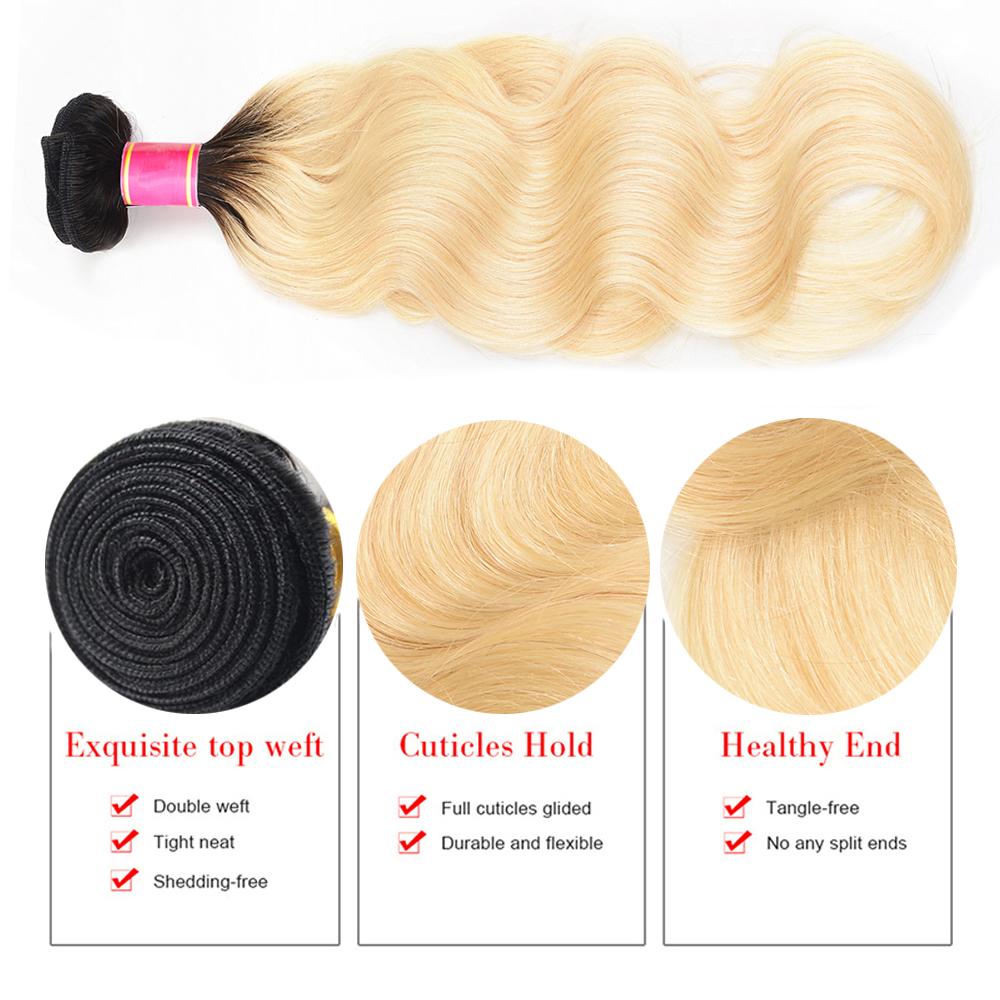 Parksonhair 1B/613 Body Wave Human Virgin Hair Weave 3 Bundles/Pack