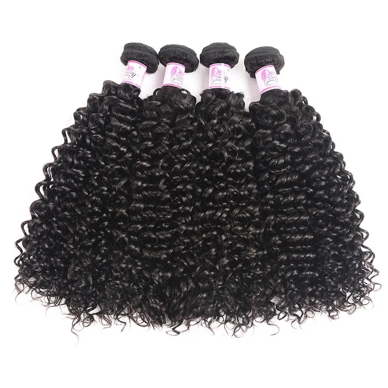 Parksonhair Jerry Curly Human Virgin Hair Weave 4 Bundles/Pack