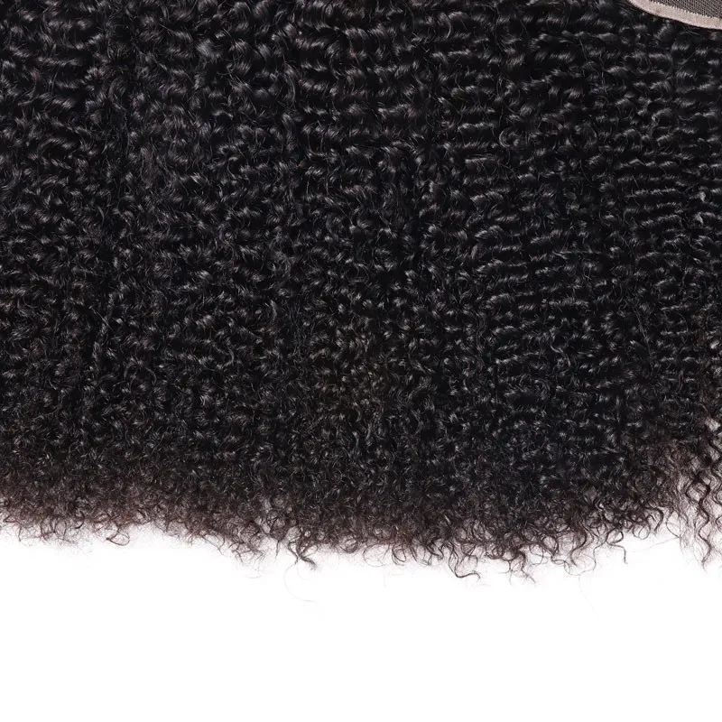 Parksonhair Kinky Curly Human Hair 4 Bundles With 4*4 Lace Closure