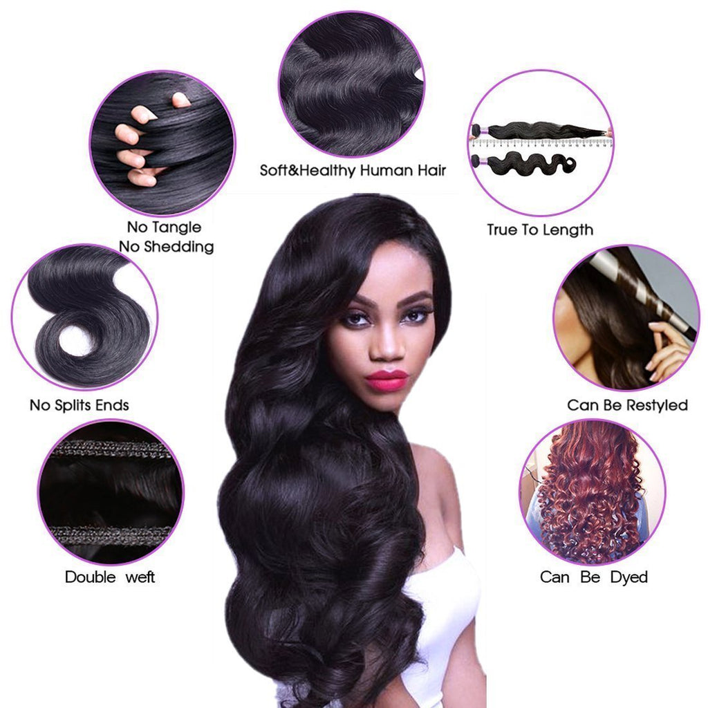 Parksonhair Body Wave Human Virgin Hair Weave 3Bundles/Pack