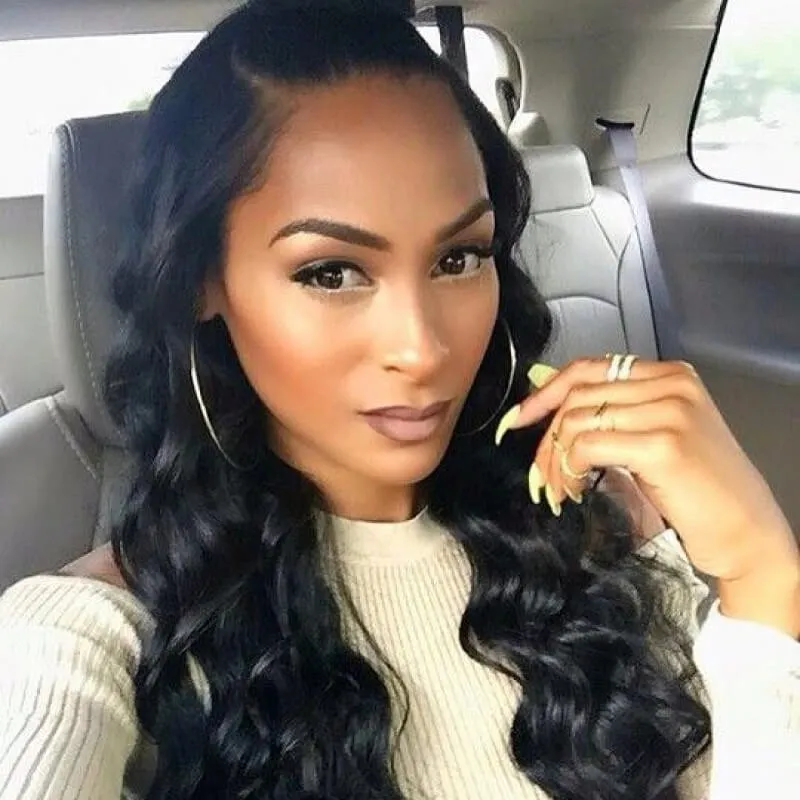 Parksonhair Loose Wave Human Hair 4 Bundles With 13*4 Lace Frontal