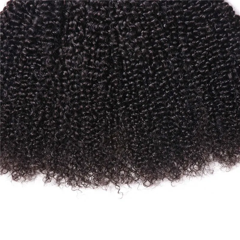 Parksonhair Kinky Curly Human Virgin Hair Weave 4 Bundles/Pack