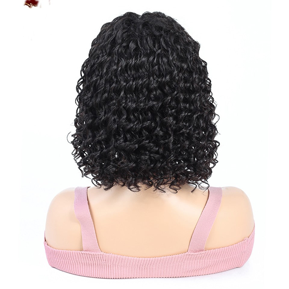 Brazilian Deep Wave Human Hair Bob Closure Wig Natural Hairline Remy Hair Short Deep Curly Bob Lace Front Wig With Baby Hair