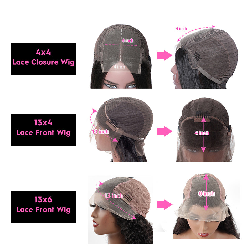 Kinky Curly Wigs For Women Lace Frontal Curly Lace Closure Wig 180% Density Curly Lace Front Human Hair Wigs