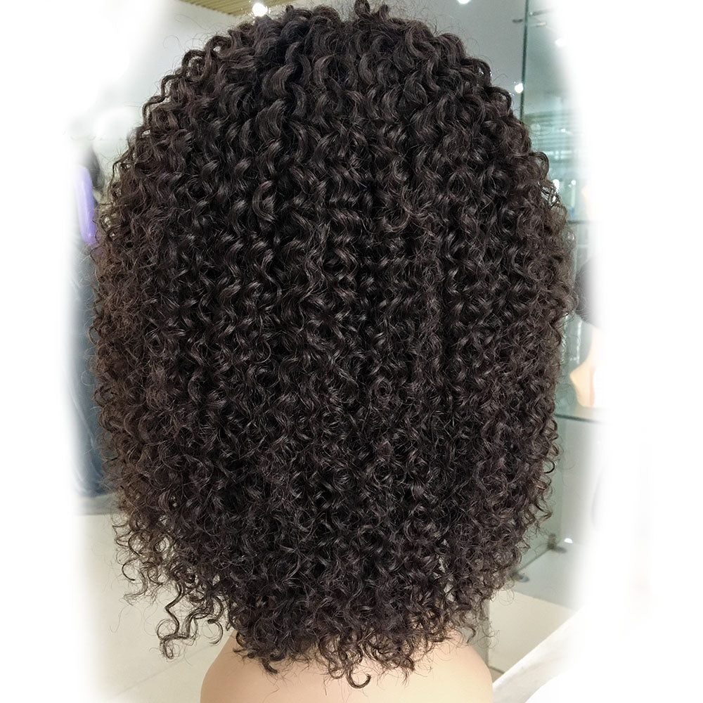 Afro Kinky Curly Short Bob Wigs Human Hair with Bangs