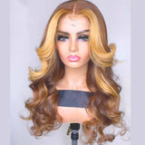 Honey Blonde Lace Front Wigs 360 Lace Frontal Wig Pre Plucked Full Lace Human Hair Wigs Colored 13x4 Lace Front Human Hair Wigs