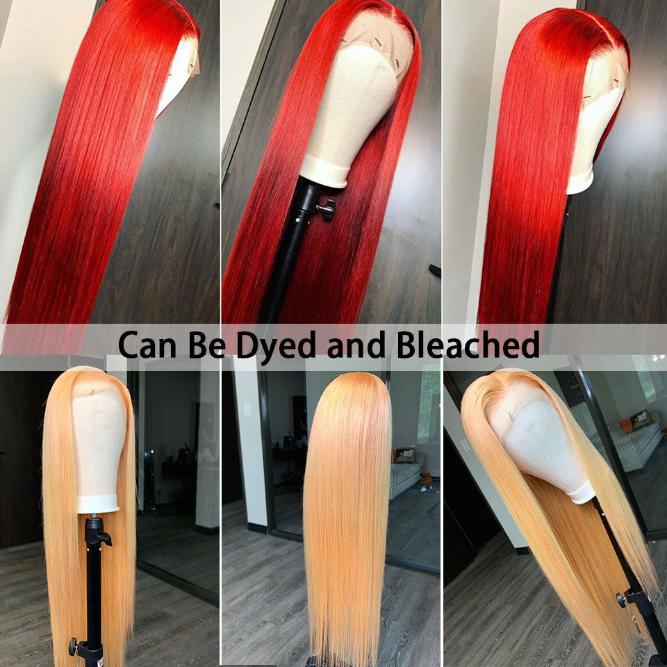 Long Straight Lace Front Wig  40 Inches Lace Front Human Hair Wigs Pre Plucked and Baby Hair Remy Brazilian Wig