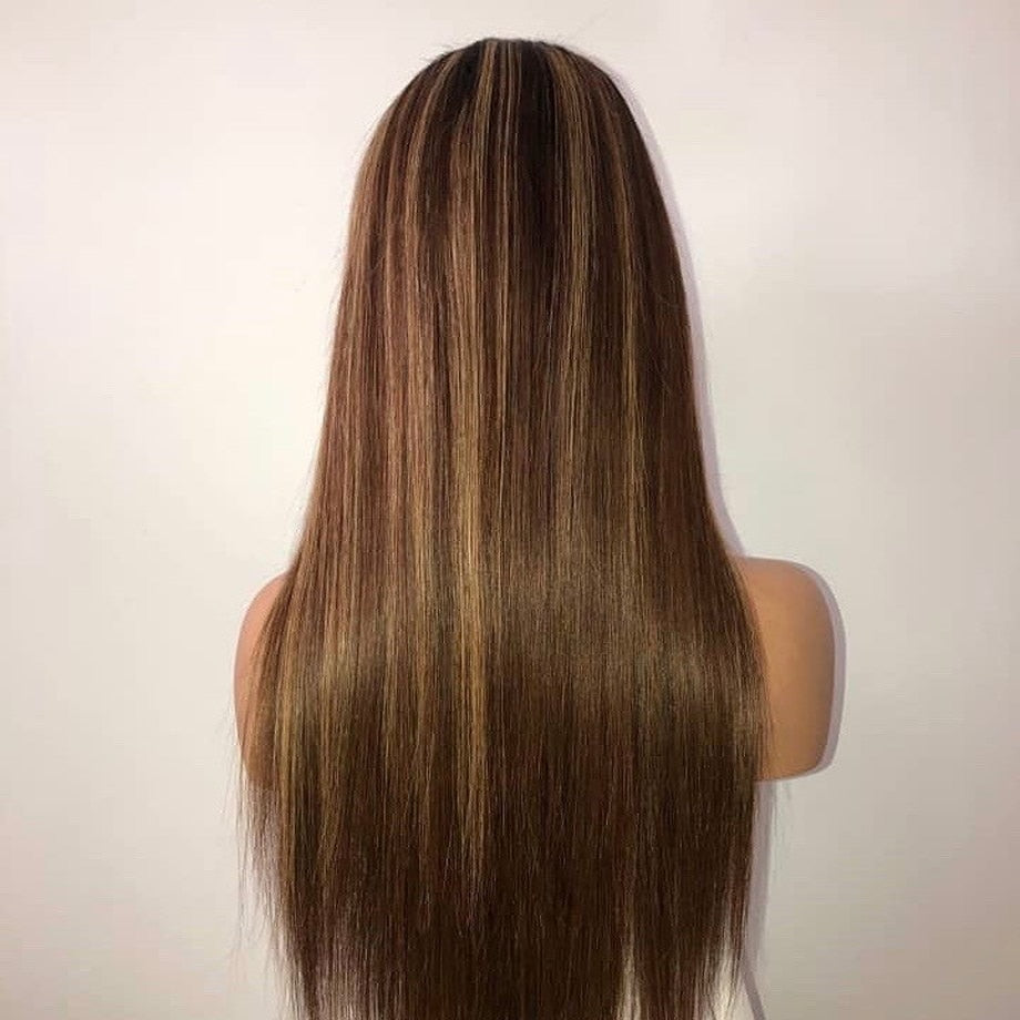 Highlight Wig Human Hair 613  Lace Front Ombre Blonde Brown Wigs Short Bob Straight Brazilian 30 inch Lace Part Wigs