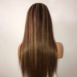 Highlight Wig Human Hair 613  Lace Front Ombre Blonde Brown Wigs Short Bob Straight Brazilian 30 inch Lace Part Wigs