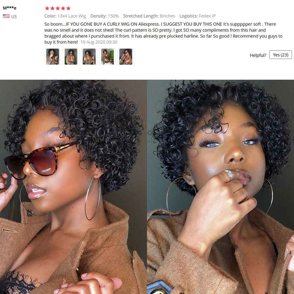 Pixie Cut Wig Human Hair Short Curly Pre Plucked Bleached Knots Wigs Bob Wig Lace Front Human Hair Wigs 13x4 Lace Frontal