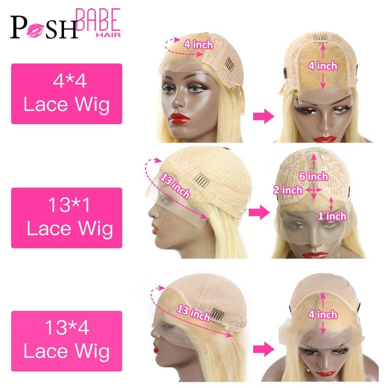 613 Honey Blonde Color Remy Brazilian Straight Lace Front Human Hair Wig 8 - 28 inch 1B 613 Ombre Frontal Wigs for Black Women