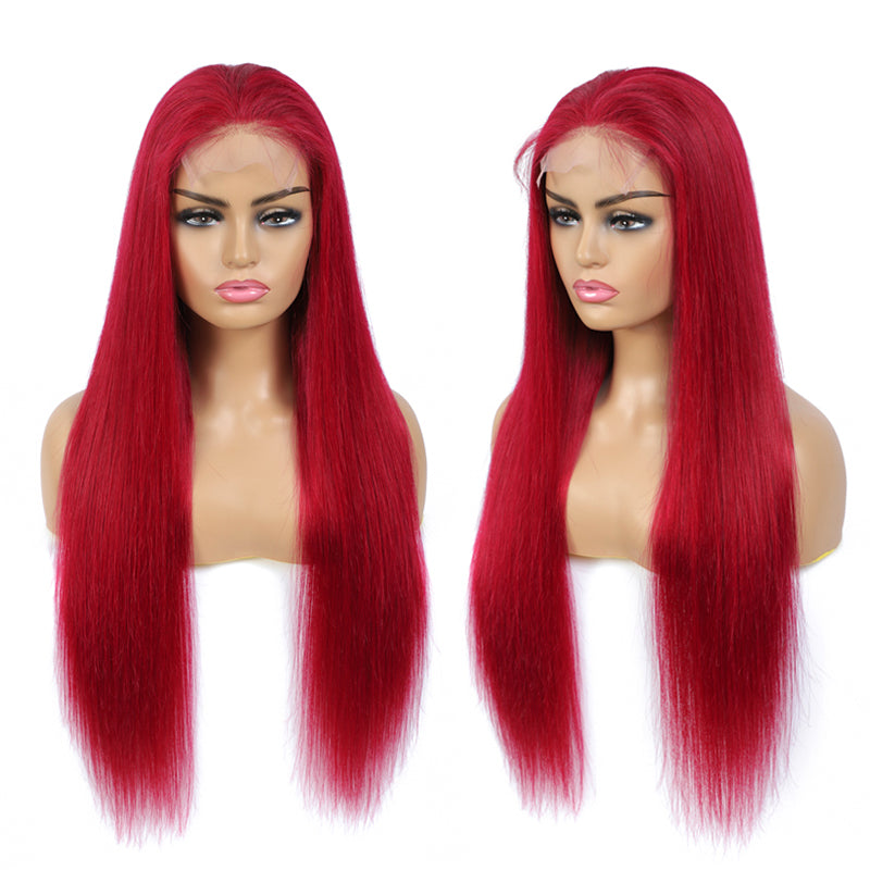 13x4 Lace Front Human Hair Wigs Brazilian Straight Brown Blonde Red PrePlucked Lace Front Wig Remy Hair Wig For Black Women