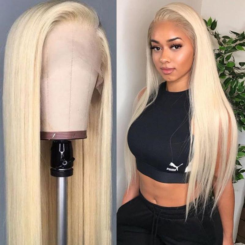 613 Blonde Lace Front Human Hair Wigs For Women Brazilian Straight Pre Plucked Lace Wig 13x4 Lace Frontal Wigs Human Hair 150% Density