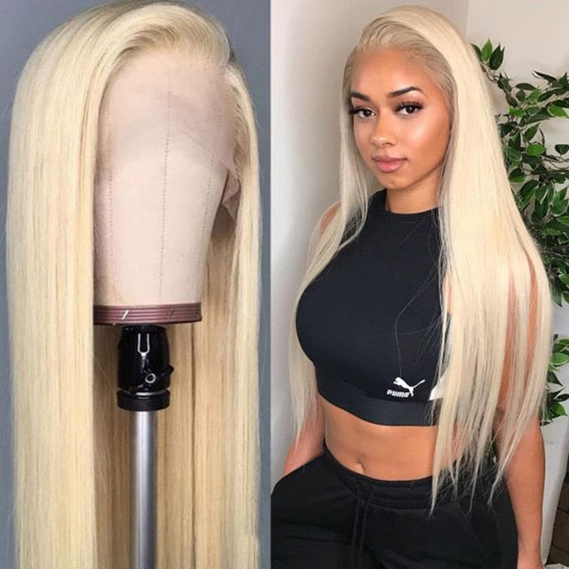 613 Blonde Lace Front Human Hair Wigs For Women Brazilian Straight Pre Plucked Lace Wig 13x4 Lace Frontal Wigs Human Hair 150% Density