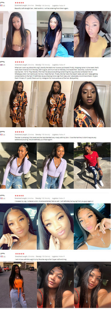 Glueless 13x4 HD Lace Front Wig For Black Women Brazilian Straight Natural Human Hair Closure Wigs Remy 1B