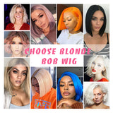 Short Colored Bob Cut Human Hair  Wig  Machine Made Wig Cosplay For Black Women