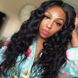 Parksonhair Loose Wave Human Hair 3 Bundles With 13*4 Lace Frontal