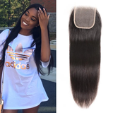 Parksonhair Straight Human Hair 4x4 Lace Closure