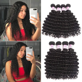 Parksonhair Deep Wave Human Virgin Hair Weave 4 Bundles/Pack