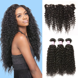 Parksonhair Jerry Curly Human Hair 3 Bundles With 13*4 Lace Frontal