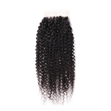 Parksonhair Kinky Curly Human Hair 4x4 Lace Closure