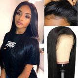 Parksonhair Lace Front Human Hair Wig Straight Natural Color