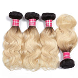 Parksonhair 1B/613 Body Wave Human Hair 4 Bundles with 13*4 Lace Frontal