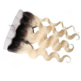 Parksonhair 1B/613 Body Wave Human Hair 4 Bundles with 13*4 Lace Frontal