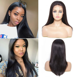 Parksonhair Full Lace Human Hair Wig Straight Natural Color