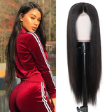 Parksonhair Full Lace Human Hair Wig Straight Natural Color