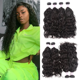 Parksonhair Natural Wave Human Virgin Hair Weave 4 Bundles/Pack