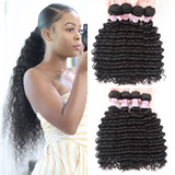 Parksonhair Deep Wave Human Virgin Hair Weave 4 Bundles/Pack