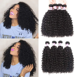 Parksonhair Jerry Curly Human Virgin Hair Weave 4 Bundles/Pack