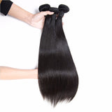 Parksonhair Straight Human Hair 3 Bundles With 4*4 Lace Closure