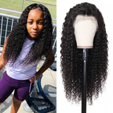 Parksonhair Deep Wave Lace Front Wigs Human Hair Wig Natural Color for Black Women Glueless Pre Plucked with Baby Hair