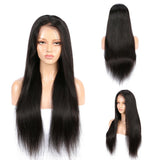 Parksonhair Lace Front Human Hair Wig Straight Natural Color