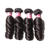 Parksonhair Loose Wave Human Hair 4 Bundles With 4*4 Lace Closure