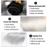 Parksonhair 1B/Grey Straight Human Virgin Hair Weave 3 Bundles/Pack