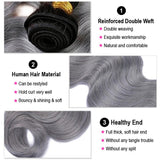 Parksonhair 1B/Grey Body Wave Human Virgin Hair Weave 1Bundles/Pack