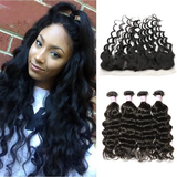 Parksonhair Natural Wave Human Hair 4 Bundles With 13*4 Lace Frontal