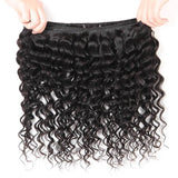 Parksonhair Deep Wave Human Hair 3 Bundles With 13*4 Lace Frontal