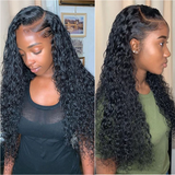 Parksonhair Deep Wave Lace Front Wigs Human Hair Wig Natural Color for Black Women Glueless Pre Plucked with Baby Hair