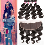 Parksonhair Body Wave Human Hair 4 Bundles With 13*4 Lace Frontal