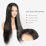 Parksonhair Lace Front Human Hair Wig Straight Natural Color