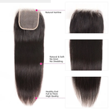 Parksonhair Straight Human Hair 4x4 Lace Closure