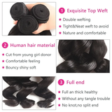 Parksonhair Loose Wave Human Hair 4 Bundles With 13*4 Lace Frontal