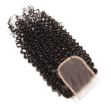 Parksonhair Deep Curly Human Hair 3 Bundles With 4*4 Lace Closure