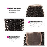 Parksonhair Jerry Curly Human Hair 3 Bundles With 4*4 Lace Closure